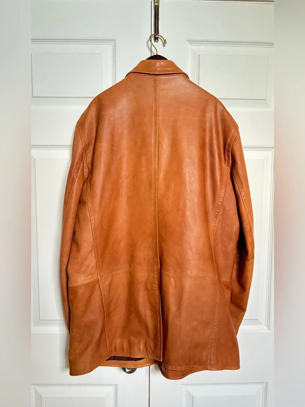Territory Ahead Mens XL Genuine Leather Brown Blazer Sport Coat Jacket